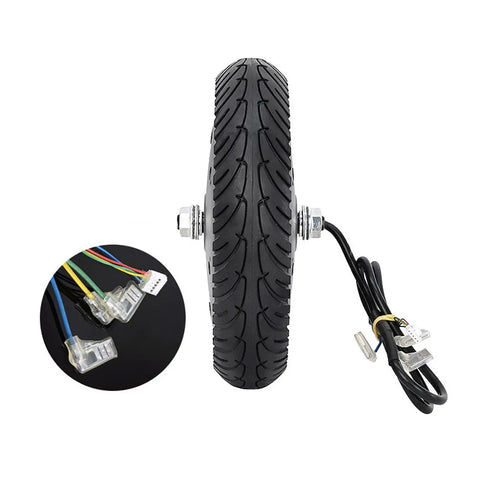 Front Wheel 36V 350W Motor For Electric Scooters 8.5 Inch Air Filled Tire Replacement with wiring connectors shown