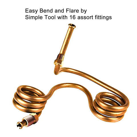 Brake Line Tubing Kit 3 Sixteenth Inch And 1 Quarter Inch 25 Feet Dual Size Copper Coated Alloy Steel Anti Rust Roll displayed coiled