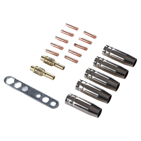 Copper Welding Torch Consumables Set With Protection Nozzle, Contact Tip, and Connecting Kit for MIG Welders - 3 Piece Replacement Accessory