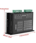 DM556 Two Phase Stepper Motor Driver for 24V to 50V DC, side view showing dimensions and connection terminals