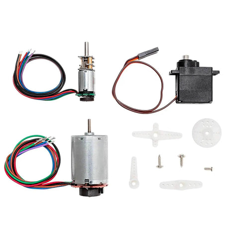 Drop In Ready Motor Backup Set For Robotics Engineering Projects Featuring High Torque Dc Drivetrain Parts, includes three motors and components.