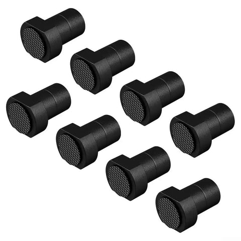 8 Piece Aluminum Alloy Dog Clamps For Woodworking Table Heavy Duty Hold Downs Set Delivers Strong Grip And Easy Fixturing For Wood Projects In Your Home Shop, black clamps on white background