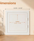 Dimensions of Rock Solid 12 Inch Abs Plastic Hinged Access Panel Waterproof Wall Cover Door for Bathrooms and Kitchens.