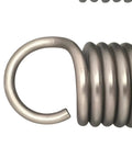 Heavy Duty Extension Springs Pair With .309 Inch Wire And 2.25 Inch Outside Diameter Measuring 20.25 Inches Long showing end detail of spring.