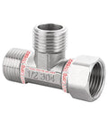 Stainless Steel Half Inch G 3 Way Diverter Tee Connector With Movable Cap Flexible Angled Valve For Bidets Sprayers Shower Arms
