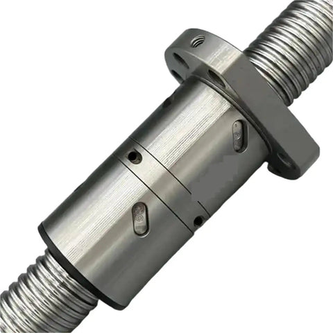 Custom Fit C5 DFU1605 Ball Screw End Machined Double Nut for CNC Parts with visible double nut design and threaded shaft.