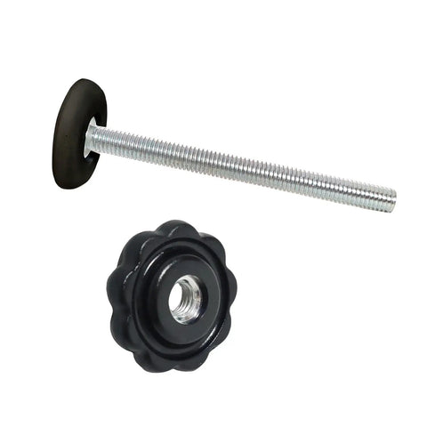 4 Pack Heavy Duty Threaded Spindle Rods Tension Bolts M8 Replacement Hardware Kit For Baby And Pet Safety Gates showing black rubber end and threaded rod.