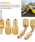 R410A Mini Split System Charging Vacuum Port Adapter With Five Sixteenth Inch To Quarter Inch SAE Flare Valve Core Remover R134A Hose