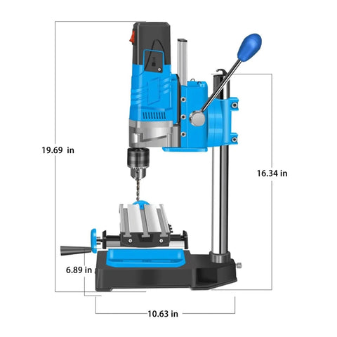 No Fuss Mini Bench Drill Press With A Beastly 1200W Motor And Two Stage Gear Reduction Milling Setup delivering 2800 RPM on a sturdy base.