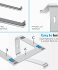 Detachable Aluminum Laptop Stand For Desk, Ultra Stable Mount Fits 10 To 16 Inch Laptops Parts Illustration