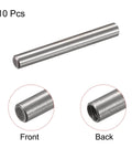 Ten Piece Dowel Pin Set With M4 Internal Thread 6x50mm Chamfered Flat Carbon Steel Cylindrical Pins For Woodworking And Metal Projects