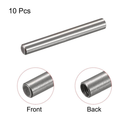 Ten Piece Dowel Pin Set With M4 Internal Thread 6x50mm Chamfered Flat Carbon Steel Cylindrical Pins For Woodworking And Metal Projects