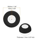 8 Pack RC Airplane Wheels 32mm 1.26 Inch OD Foam Sponge Tires Replacement For DIY Model Planes And Helicopters Perfect For Indoor And Park Flyers And RC Aircraft, showing single wheel with measurements.
