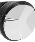 Top view of Pro Grade Reusable Metal Tamper Set for Espresso Machines with aluminum 3-leaf design for smooth brews