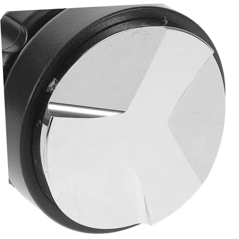 Top view of Pro Grade Reusable Metal Tamper Set for Espresso Machines with aluminum 3-leaf design for smooth brews