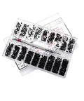 Heavy Duty Small Screw Assortment Kit Featuring 18 Miniature Flat Head Machine Screws Forged From Solid Carbon Steel Inside A Compact Carrying Case Ideal For Notebook Or Glasses Fixes Smooth Sailing With Zero Sweat organized in a clear plastic case.