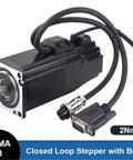 NEMA 23 closed-loop stepper motor with brake and encoder, black body, 2Nm torque, with DB9 and circular connectors