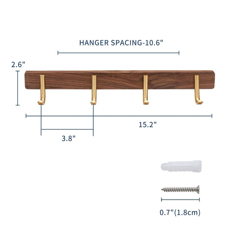 Straight Up Solid Wall Mounted Coat Rack With Five Steel Hooks For Slick Entryway Organization Holds Coats Jackets Keys Umbrellas And Daily Grind Essentials with dimensions and details.