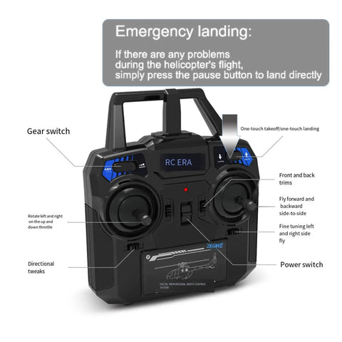 Remote control for C187 RC Helicopter For Adults And Beginners With Optical Flow Positioning, showing controls and buttons