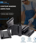 Clutch Ergonomic Contour Sanding Grip Set With Slick Non Slip Rubber Palm Pad And Tight 21 Profile Designs, angle and convex pads.