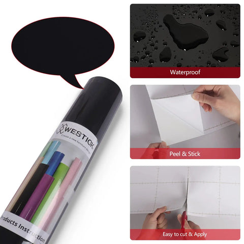 Matte Black Peel And Stick Wallpaper Self Adhesive Waterproof Countertop Paper For Cabinets And Walls 15.8 x 196 Inches details