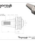 Heavy Duty Half Inch BT30 Tool Holder Two Pack With One Point Two Inch Projection detailed technical drawing