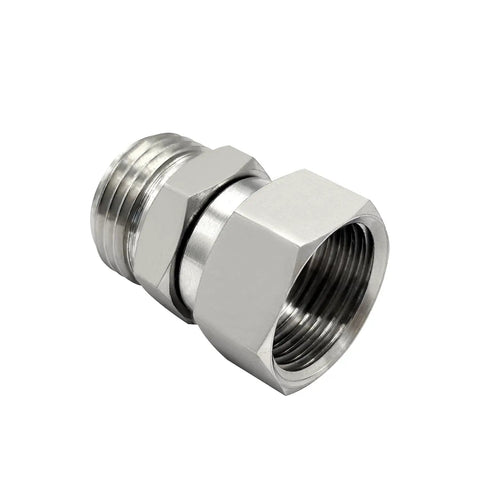 304 Stainless Steel Garden Hose Swivel Connector 360 Degree Three Quarter GHT Male To Female Adapter Joint Anti Twisting Kink Pack Of 2 Durable Lead Free Corrosion Resistant Fittings, 3/4 in threaded connector
