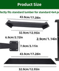 12 Pack 45 Degree Angle Bracket Kit For Wood Pergolas And Outdoor Builds Heavy Duty Carbon Steel Rustproof With Black Powder Finish Built To Last Sturdy Triangular Support That Keeps Beams From Wobbling Universal Wooden Connections, 43.9cm size