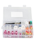 90 Piece TIG Welding Torch Kit with Gas Lens and 12 Alumina Cups and Glass Cups for WP 17 18 26 Stubby Back Cap