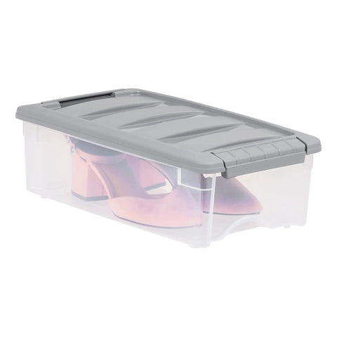 Top Shelf Stackable Storage Containers With Secure Snap Tight Lids Perfect For No Fuss Kitchen Organization And Dry Goods Keeping Clear Plastic Bins Five Quarts Size Set Of Ten