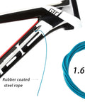 Internal Cable Routing Tool Kit For Bikes showing rubber coated steel rope for 4-5.5mm housing, hydraulic hose, DI2 E-Tube