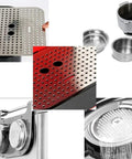 Pro Grade Semi Automatic Espresso Machine For Home Use With Milk Frother 19 Bar Extraction components and details view.
