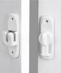 Matte White 90 And 180 Degree Barn Door Latch Zinc Alloy Flip Lock installed on white door