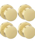 Gold Dummy Door Knobs Set Four Pack Heavy Duty Zinc Alloy With Brushed Gold Finish No Turning Interior Knobs Inactive Half Dummy Doorknobs