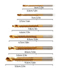 Six Piece M35 Cobalt Drill Bit Set Featuring 135 Degree Split Point And Fully Ground High Speed Steel Heavy Duty Metal Bits for precise drilling dimensions.
