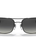 Rectangular Sunglasses RB3445 Dope Matte Black Frames And Light Grey Gradient Lenses, Lightweight Active Design, brushed finish