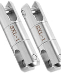 Heavy Duty Cable Pulling Swivel With Breakaway Safety Pin And Precision Ball Bearings For Smooth As Silk Three Sixty Degree Rotation Handles Hella Strong Three Ton Workload Ideal For Demanding Electrical Wire Pulling Tasks Comes As A Quality Two Pack close-up view of alloy steel swivel with pin design.