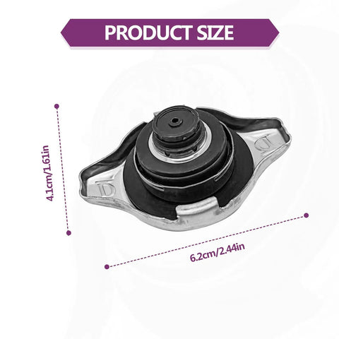 Toyota Radiator Cap Replacement For 4Runner Highlander Sequoia Sienna Prius C Yaris Solara Supra Tacoma Tundra Venza Lexus Scion Models OE 1640131650 1640131520 1640131480 1640146610 Easy Install Premium High Temp Durable shown with dimensions 4.1cm x 6.2cm