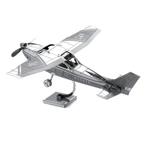 Cessna 172 Airplane 3D Metal Model Kit For Hobbyists Unassembled No Glue Or Solder Needed Easy Clip And Bend Build With Tweezers