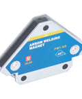 Beefy 28Lb Welding Magnets Set Four Pack With Super Strong Suction Hold displaying 45-degree angle view in blue casing.