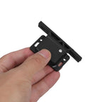 Hand holding black ABS RV Cabinet Latch Set 2 Pack Push To Close Drawer And Door Lock Grabber Catch for motorhome camper