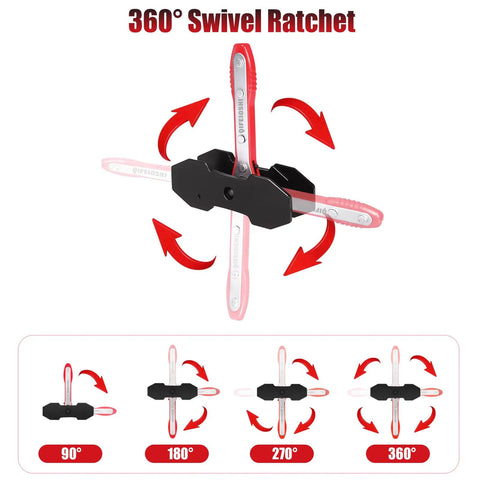 4 In 1 Universal Brake Caliper Tool With 360 Degree Swivel Ratcheting For Smooth One Hand Caliper Retraction diagram