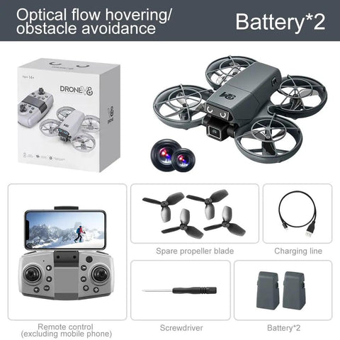 Mini RC Drone With Camera For Easy Night Flying, Durable ABS Body, Full Guard Propellers, LED Lights, Obstacle Avoidance