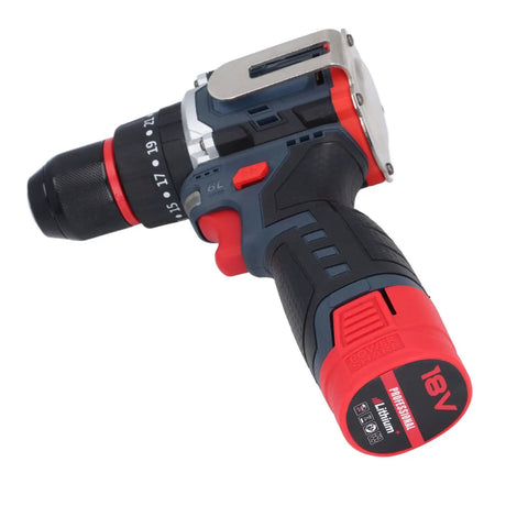 Heavy Duty 18V Cordless Brushless Drill Packs A Badass 80Nm Of Power For Rock Solid Wood And Metal Work On Every Home Project Or Pro Jobsite Ready To Bust Through Any Tough Task, ergonomic design, red and black color.