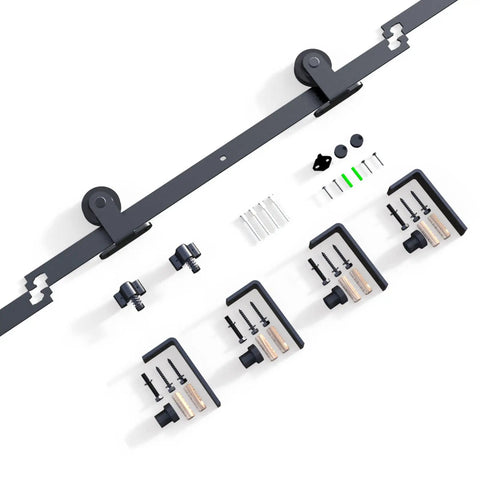 4 Ft Ceiling Mount Sliding Barn Door Hardware Kit Black Finish For Low Ceiling Beefy Rock Solid Heavy Duty L Shape Bracket System Quiet And Durable Single Door Track Strong Bearing 330 Lbs Capacity