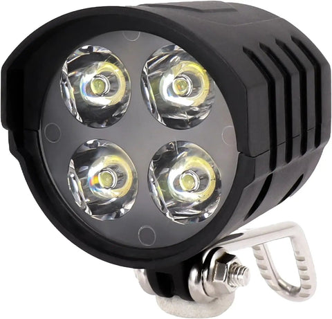 Ebike Headlight With Built In Horn 12W High Brightness LED Light For A Lit Night Ride 4 LED Beads One Point Five Meters Cable Universal 36V 48V 52V 60V Compatibility Safe Road Glow For Dark Streets And Late Night Commuting