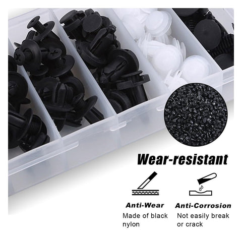 Beefy Plastic Car Trim Clips Kit With Handy Storage Box Universal Bumper Rivets Fasteners Push Retainers 100 Piece