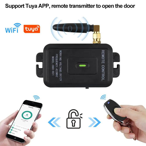 Wireless Tuya Smart WiFi Gate Opener Kit With Remote Control for Quick Unlock app control 40 remotes 98 feet range