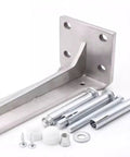 Tough As Nails Heavy Duty Foldable Wall Mount Shelf Brackets Two Pack Stainless Steel Triangle Corner Supports 90 Degree Bracket with mounting hardware.