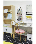 Vanity setup with Cat Shaped Drawer Pulls 2 Pack Matte Black Iron Cabinet Handles visible on the white drawer.
